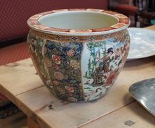 Large Decorative Ceramic Fish Bowl / Planter