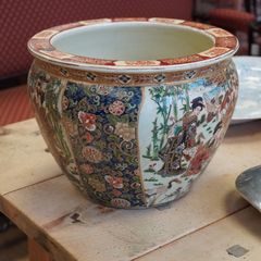 Large Decorative Ceramic Fish Bowl / Planter