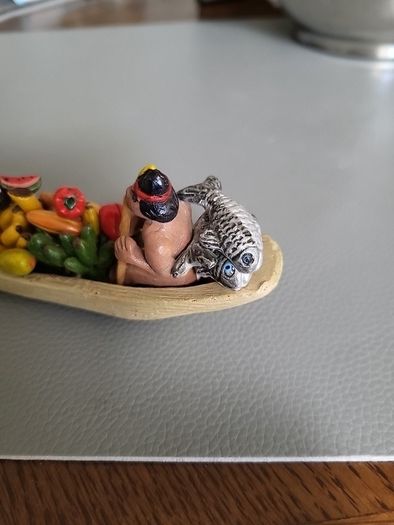 Kayak and fruit ornament
