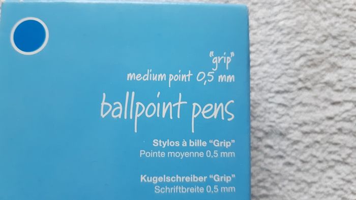 Niceday Ballpoint Blue Pens Medium 0.5mm Grip Pack of 12 Home Office School College