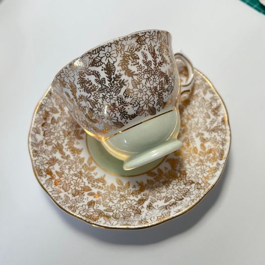 Rare Colclough Gold Harlequin 6605 Tea set vintage
