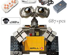 687PCS Disney Pixar WALL E Motorized High-tech APP RC Robot Motor Power Functions Building Block For Children Toys Gift