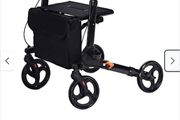 Goplus Folding Rollator Lightweight Aluminum Walker