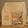 Kids Tent Playhouse with Star Lights and Tote Bags, Kids Play Tent Indoor & Outdoor, Washable Teepee Tent for Boys & Girls, Toy House for Toddler, Neutral Color Play Room Furniture (Beige-1) Image 2