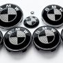 Full set of BMW black carbon fibre caps/badges (E Series) FREE POST Image 7
