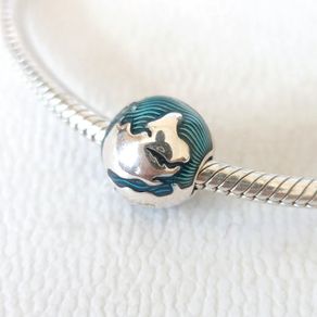 Pandora S925 Silver Blue Globe Clip charm gift