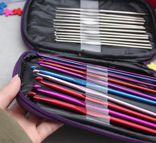 22pcs / set Knitting Tools Sweater Needles Stainless Steel Hand Sewing Set Color Sweater Knit Crochet