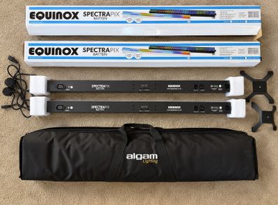 2 x Equinox SpectraPix RGB LED Battens and Bag Unused Mint