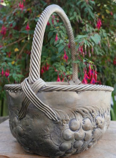 Vintage Continental Embossed Silver Plated Large Basket