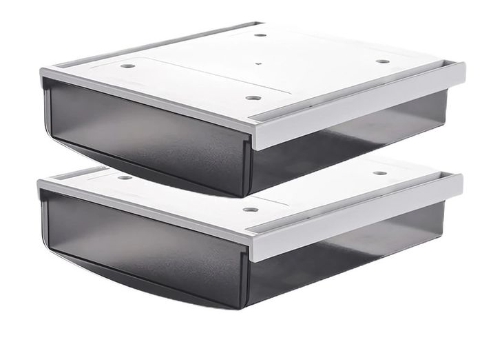 Brand New TUKA 2x 1.7L Under Desk Drawers 21x18x5.4cm, Self-Adhesive Drawers,