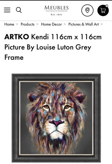 Brand New - Artko Kendi Lion - Large Framed Picture