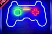 Game Neon Sign(16"x10.8"),Cisteen Gamepad Neon Light Sign with Acrylic Board, USB Powered Led Wall Light Decorations,Gaming Neon Lights for Bedroom,Game Room,Man Cave,Bar,Party (FREE POSTAGE)