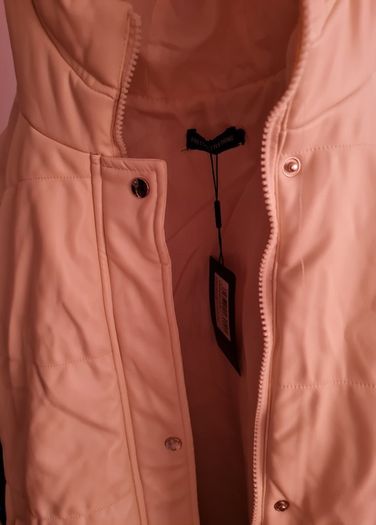 Cream faux leather longline gilet bnwt