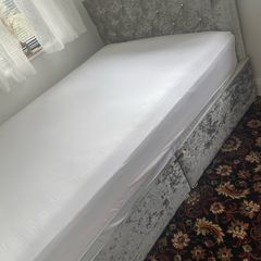 Grey velvet Double bed frame