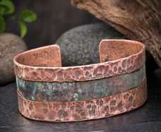 Repurposed Naturally Aged Copper Bangle