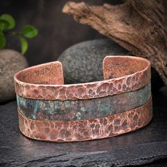 Repurposed Naturally Aged Copper Bangle