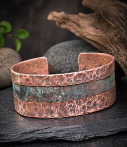 Repurposed Naturally Aged Copper Bangle