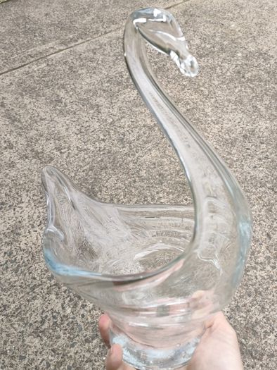 Hand blown glass swan