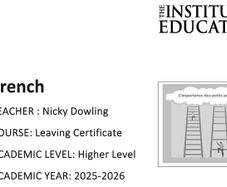 Institute of education h1 French notes