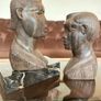 Pair of Vintage Mid Century African Art Hardwood Bust Carvings Image 8
