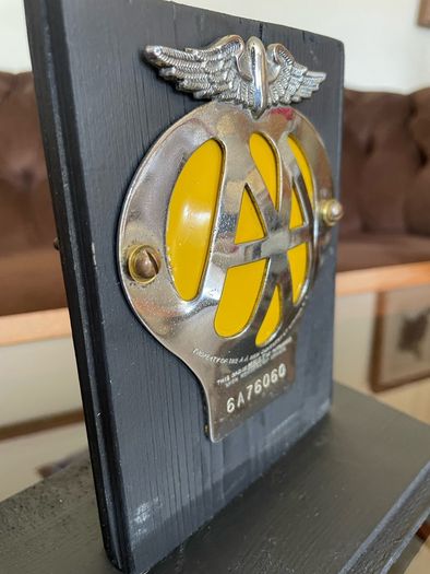 Classic AA Automotive Association Car Members Badge Mid 20th Century 1957 to 1959