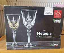 Crystal wine glasses x 6