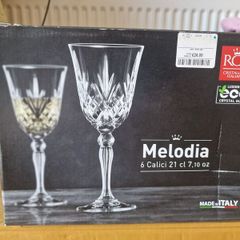 Crystal wine glasses x 6