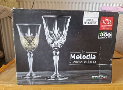 Crystal wine glasses x 6