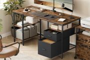 Computer Desk Office Desk  with 3 Shelves 2 Drawers 140 x 60 x 76 cm