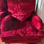 Boutique Red Velvet Sofa and Armchair Image 3