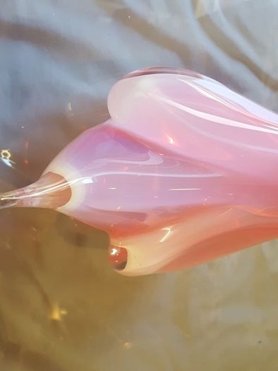 Murano Glass Pink Opaline Swan