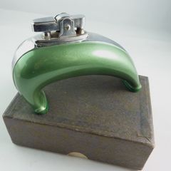 3 Vintage Table Lighters. Ronson Bakelite. Azizoff Onyx. Green Art Deco Mid Century.