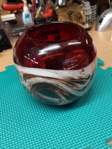 Ruby red candle holder