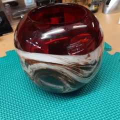 Ruby red candle holder