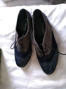 navy and grey brogues