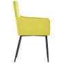 Dining Chairs with Armrests 4 pcs Yellow Fabric Image 2