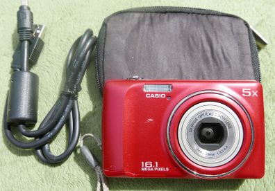 Casio QV-R300 Red 16.1MP digital compact camera FULL WORKING