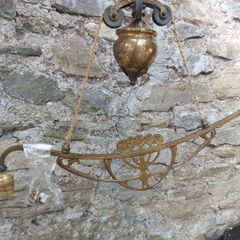 brass ceiling weighted light art deco design_ reduced