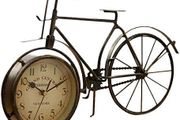 Vintage Iron Bicycle Type Table Clock Non-Ticking Silent Retro Decorative Bike Clock for Living Room Study Room Cafe Bar Office Ornament Gifts Antique Copper-Colored