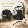 Hanging Egg Chair with Stand  Foldable Poly Rattan Swing Chair with Cushions Image 3