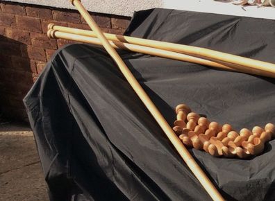 Pine Curtain Poles Long