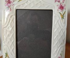 Beautiful ceramic Belleek Photo Frame .