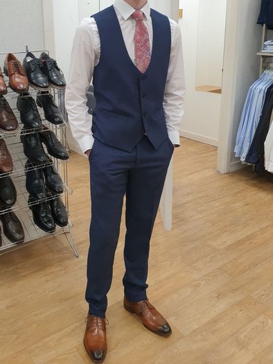Mens Kenton 3 Piece Suit with Shirt and Tie, 38R/32/R
