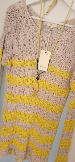 Linea WEEKEND Striped Cotton Knit Sz L (Fit 10-12UK) - Bnwt Rrp 55