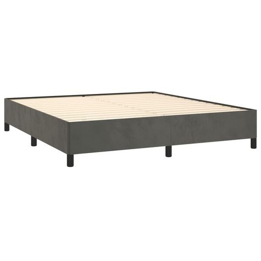 Bed Frame without Mattress Dark Grey Super King Velvet