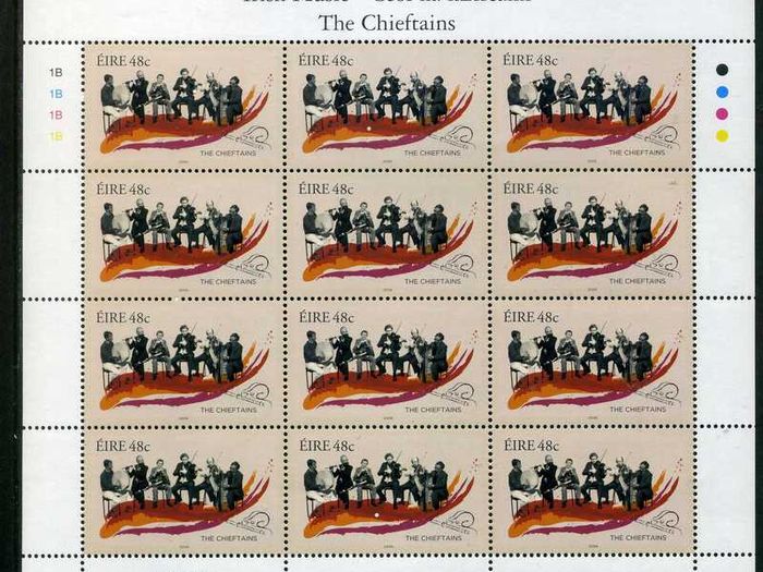 2006 Ireland Irish Music Commemorative Stamp Sheetlets Plate 1B1B1B1B Mint Never Hinged (MNH).
