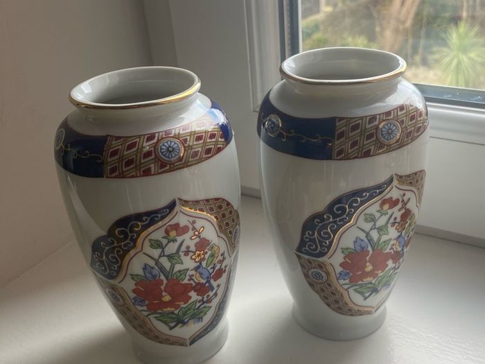 Vintage Japanese Porcelain Vase Set