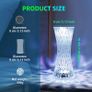 Diamond Table Lamp, Touching Control Romantic Rose Crystal Lamp,16 Colour Changing Lamp Bedside Light, 2000mAh Battery Crystal Lamp LED Diamond Lamp for Bedroom Living Room Party Dinner Decor Image 2