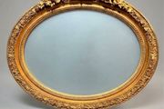 Elegant French Style Gilt Frame Oval Mirror with Bevelled Glass