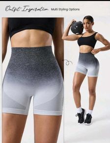 Seamless Ombre High-Waist Sports Shorts